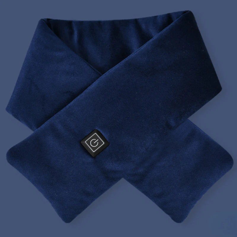 USB Women Men Heating Scarf Temperature Scarf 3 Gears Wrap Fleece Washable Electric Neck Warmer Not Inclound Battery for Camping